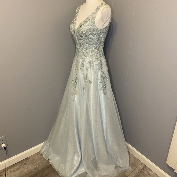 XSCAPE Embroidered Floral Sleeveless Gown Long Formal Dress Size 4 - Picture 7 of 13